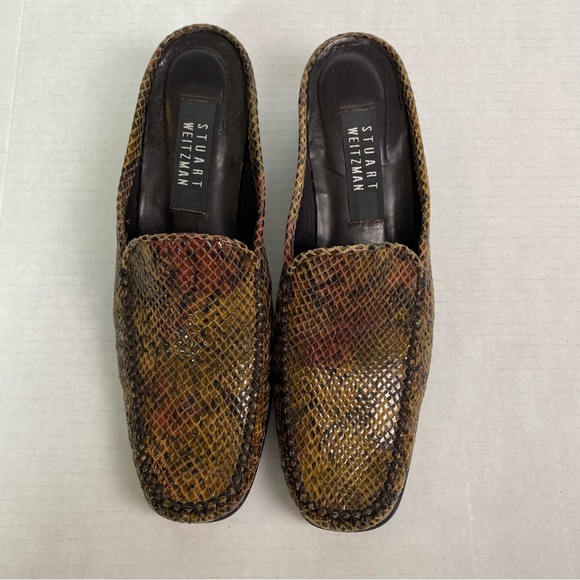 Stuart Weitzman Snakeskin Mule’s Size 9 - Picture 1 of 8